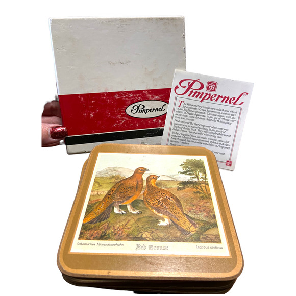 Pimpernel Dining Vintage Box Set Of Six Pimpernel Brand Game Bird